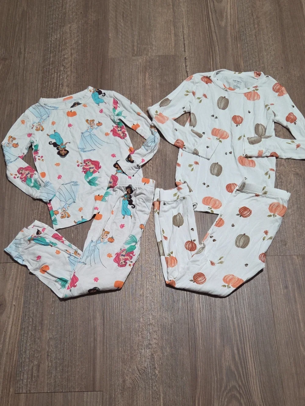 Girls Fall Long-Sleeve Pumpkin Pajamas